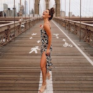 Reformation Crimini Crepe High Slit Tank Paisley Print Pattern Midi Slip Dress 2